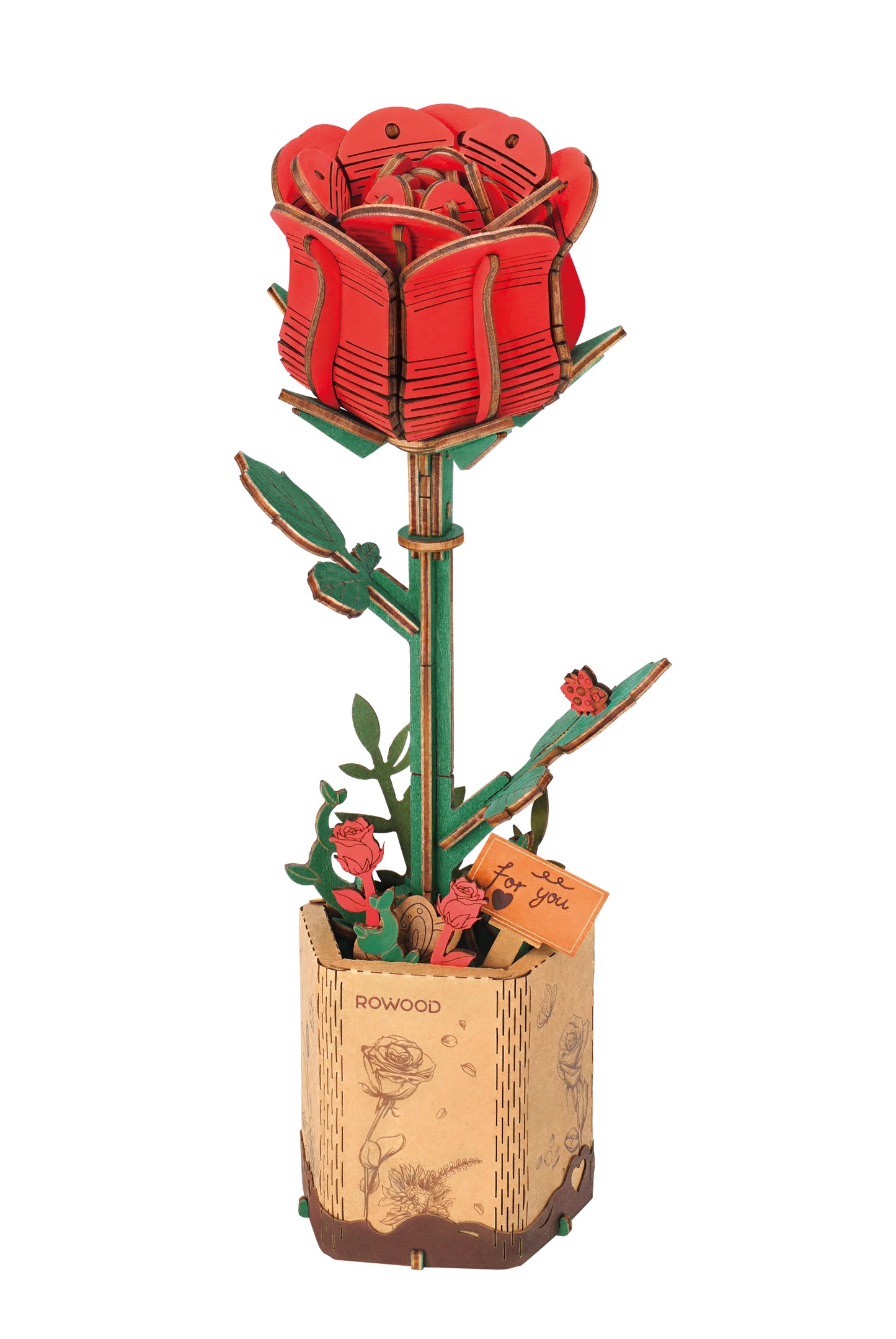 Robotime Rowood Wooden Flower Bouquet – DIY 3D Puzzle Handcrafted Gift