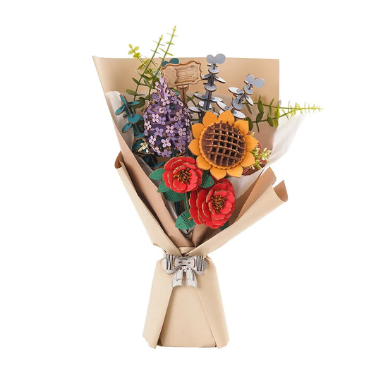 Robotime Rowood Wooden Flower Bouquet – DIY 3D Puzzle Handcrafted Gift