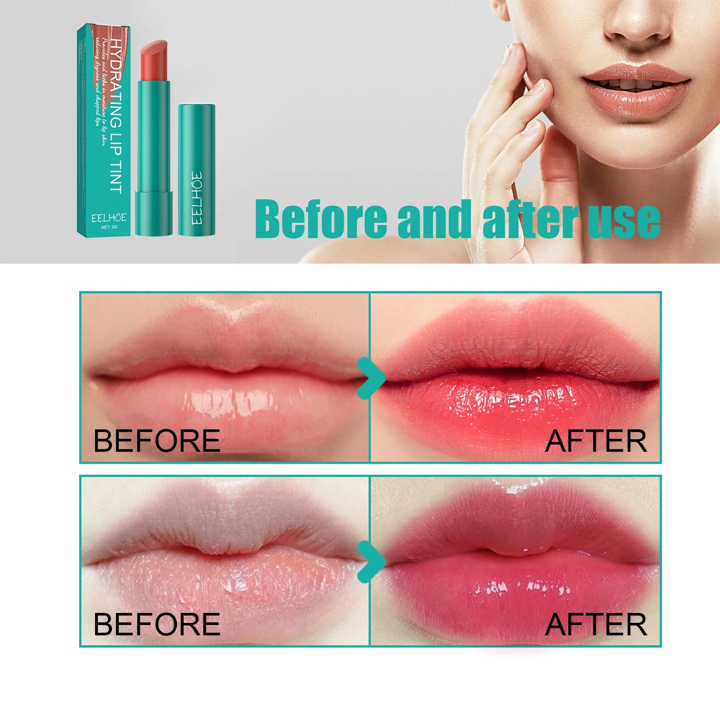 6 Colors Jelly Blush Lipstick – Long-Lasting Hydrating Lip Balm & Matte Lip Gloss