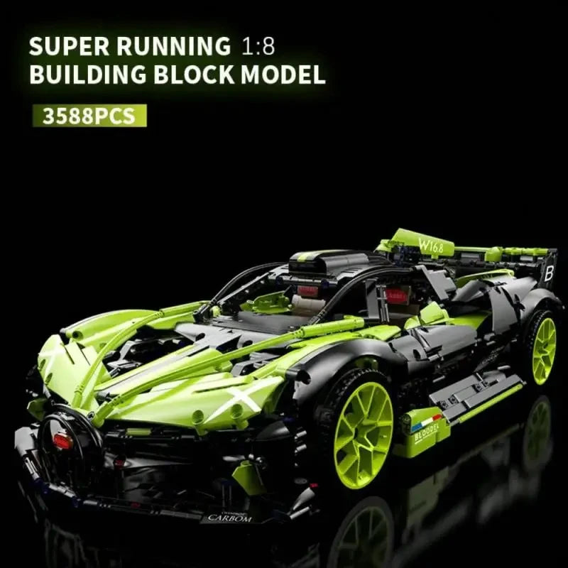 3588PCS Super Sport Bolide Car Model 1:8 Building Blocks - Racing Car Assembly Toy for Kids & Adults