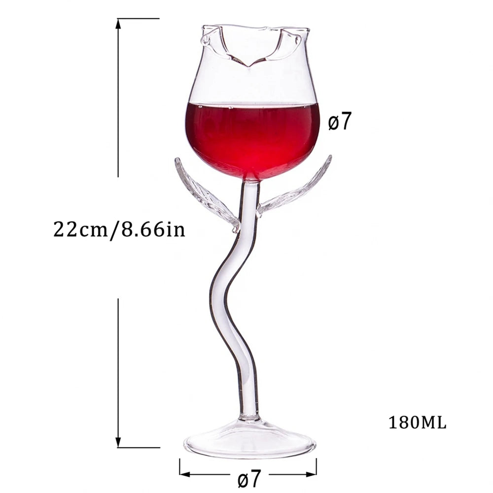 Rose Shaped Wine Glass – Elegant 180ml Goblet for Romantic Gifts