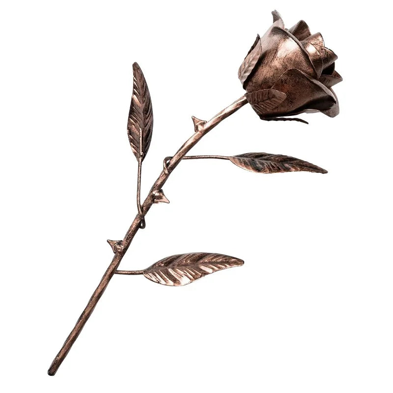 Iron Rose Gifts for Anniversary – Bronze Metal Rose for Her