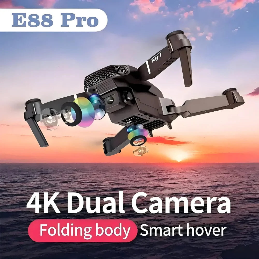 E88 Pro Drone – Dual Camera Foldable RC UAV with Obstacle Avoidance and WIFI Real-Time Transmission