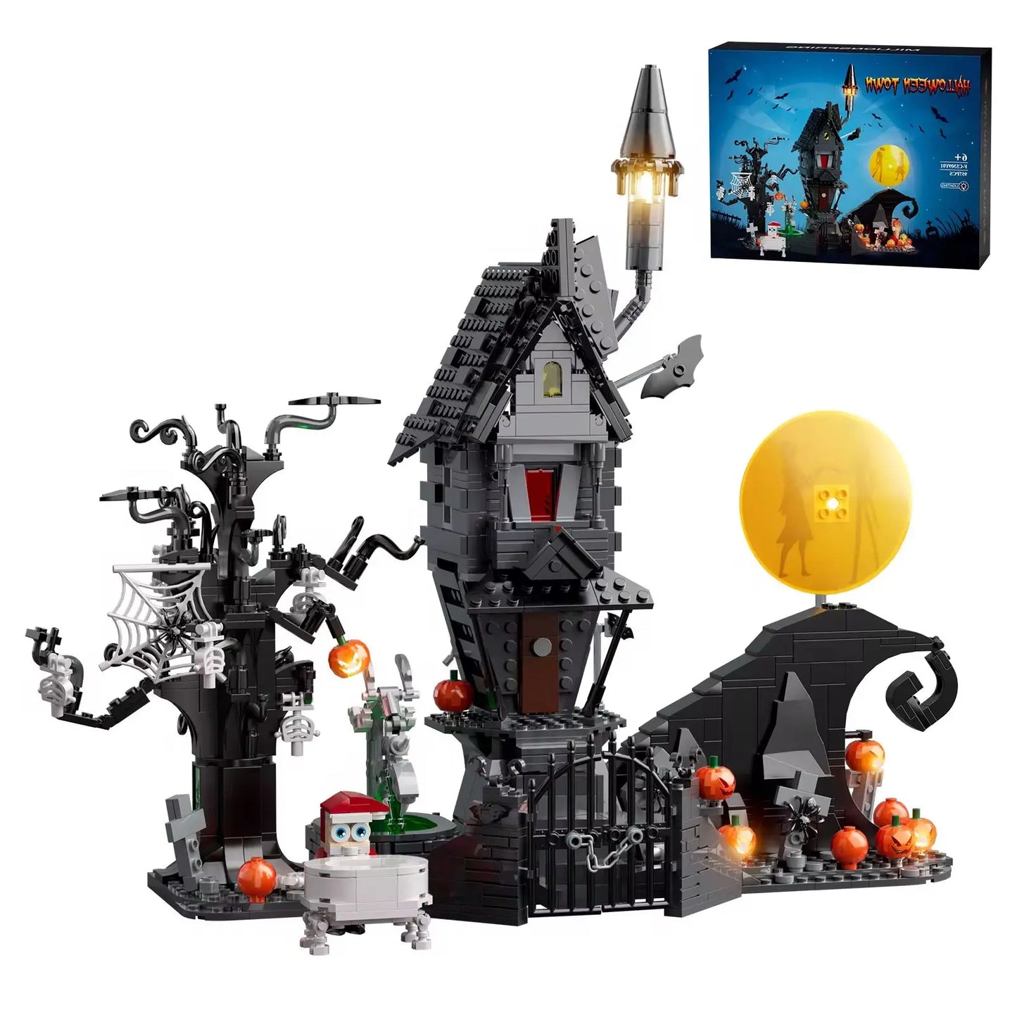 957PCS Nightmare Before Christmas House Model Kit – Halloween Building Blocks for Kids & Adults