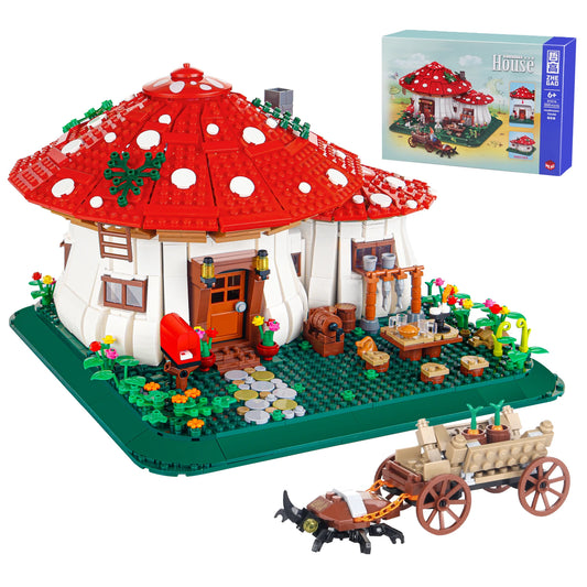 2233PCS Creative Mushroom House Building Blocks - Fairy Tale World Assemble Bricks Toys Gift for Kids