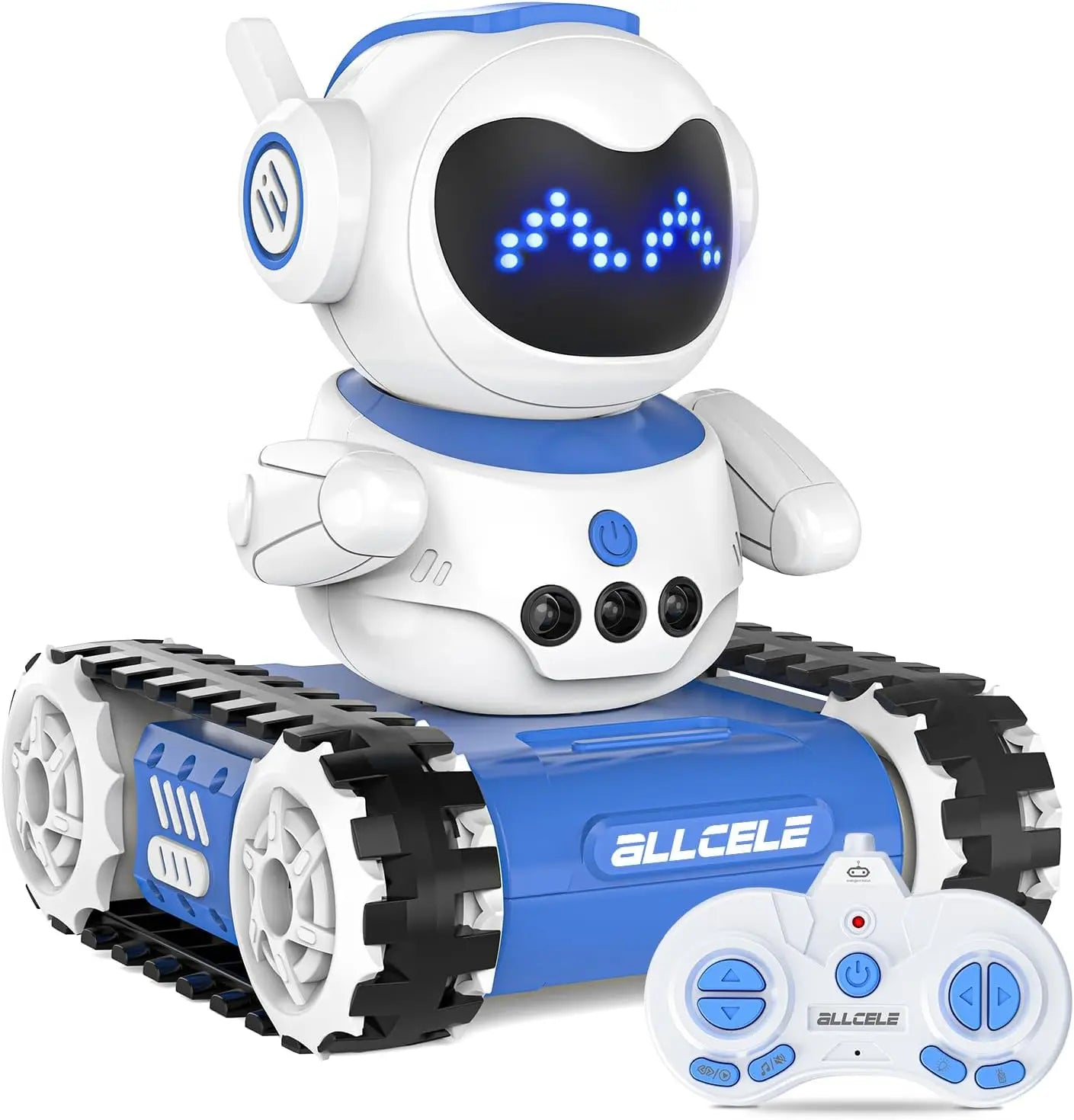 ALLCELE Robot Toy - LED RC Robot with Walkie Talkie, Music, Demo, and LED Function - Perfect Gift for Boys & Girls