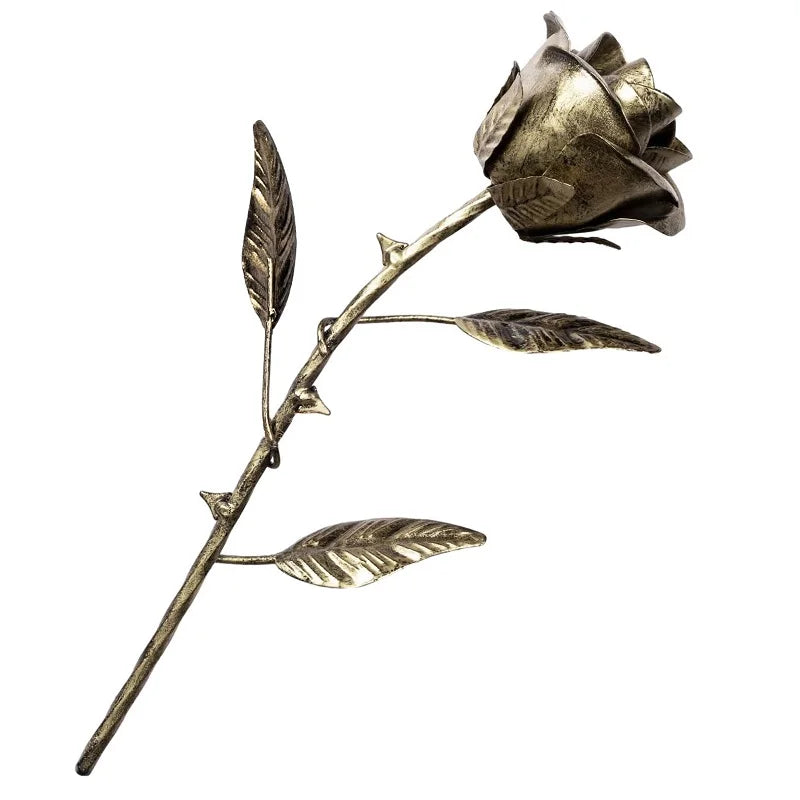 Iron Rose Gifts for Anniversary – Bronze Metal Rose for Her