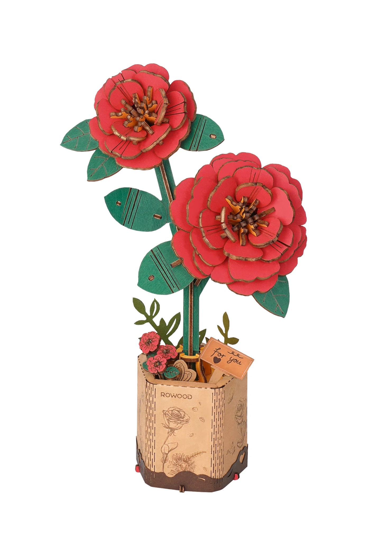 Robotime Rowood Wooden Flower Bouquet – DIY 3D Puzzle Handcrafted Gift