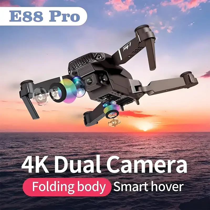 E88 Pro Drone – Dual Camera Foldable RC UAV with Obstacle Avoidance and WIFI Real-Time Transmission