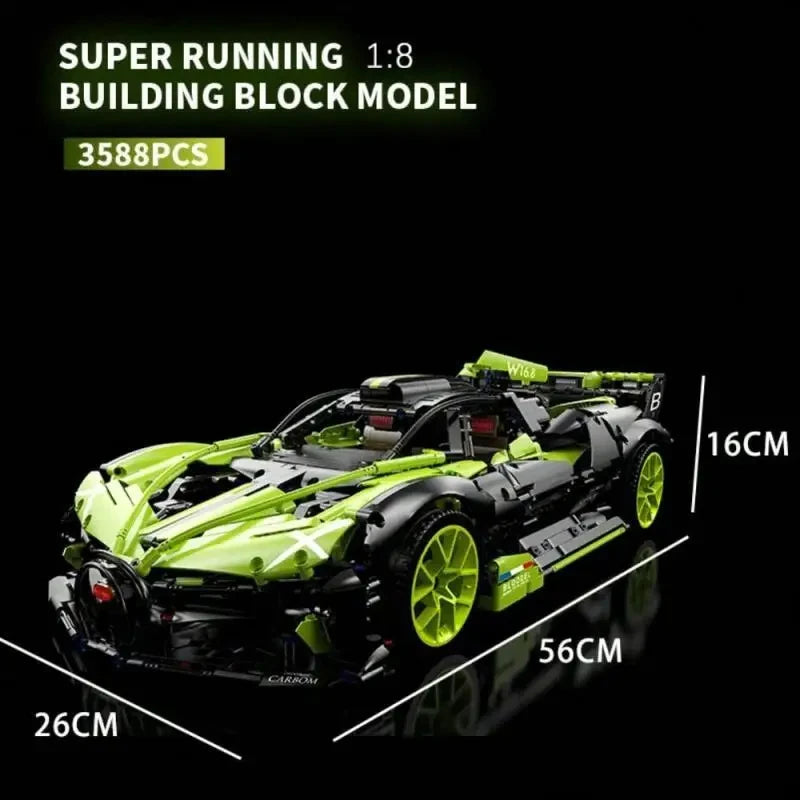 3588PCS Super Sport Bolide Car Model 1:8 Building Blocks - Racing Car Assembly Toy for Kids & Adults