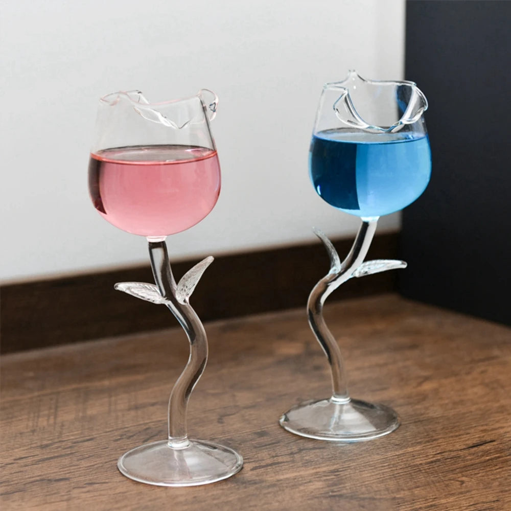 Rose Shaped Wine Glass – Elegant 180ml Goblet for Romantic Gifts