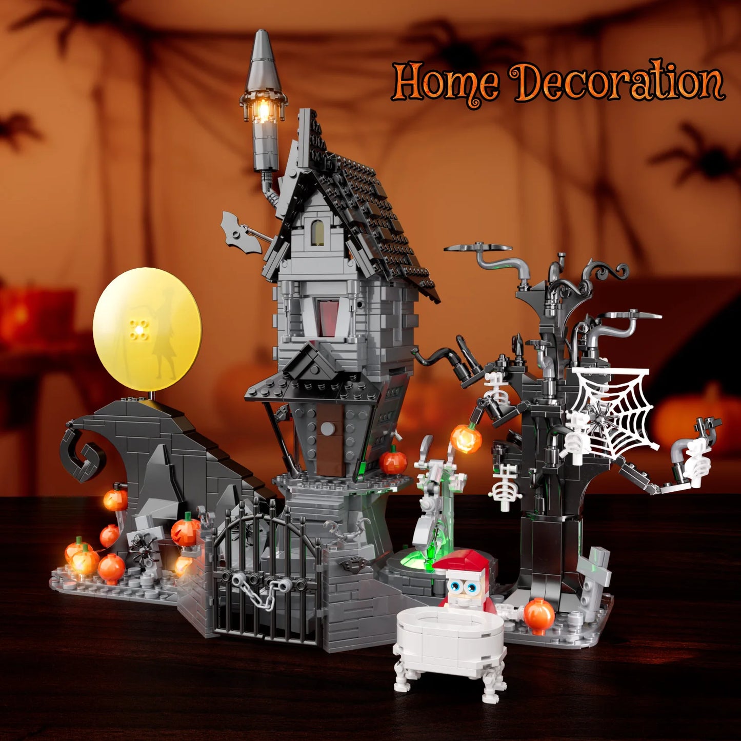 957PCS Nightmare Before Christmas House Model Kit – Halloween Building Blocks for Kids & Adults