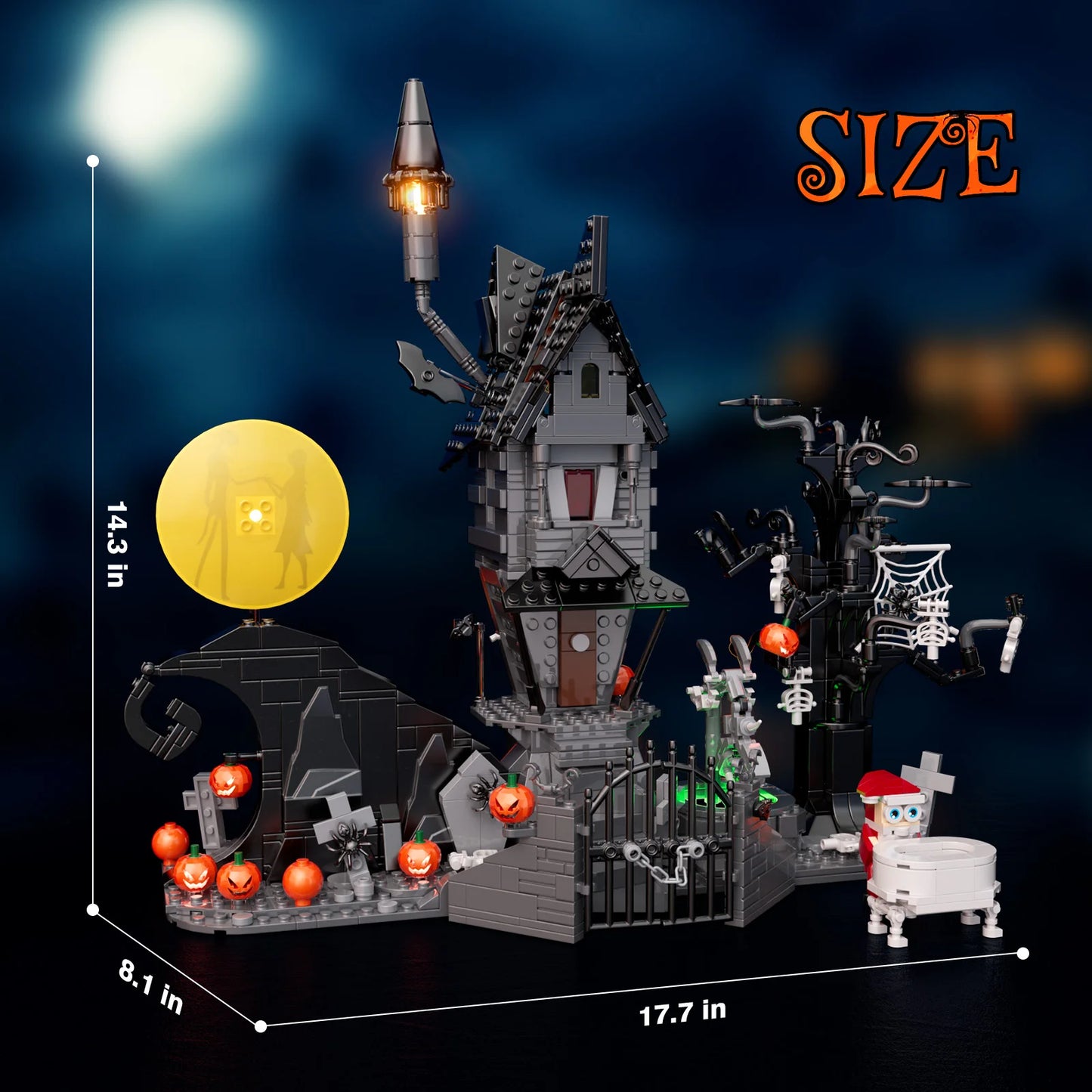 957PCS Nightmare Before Christmas House Model Kit – Halloween Building Blocks for Kids & Adults