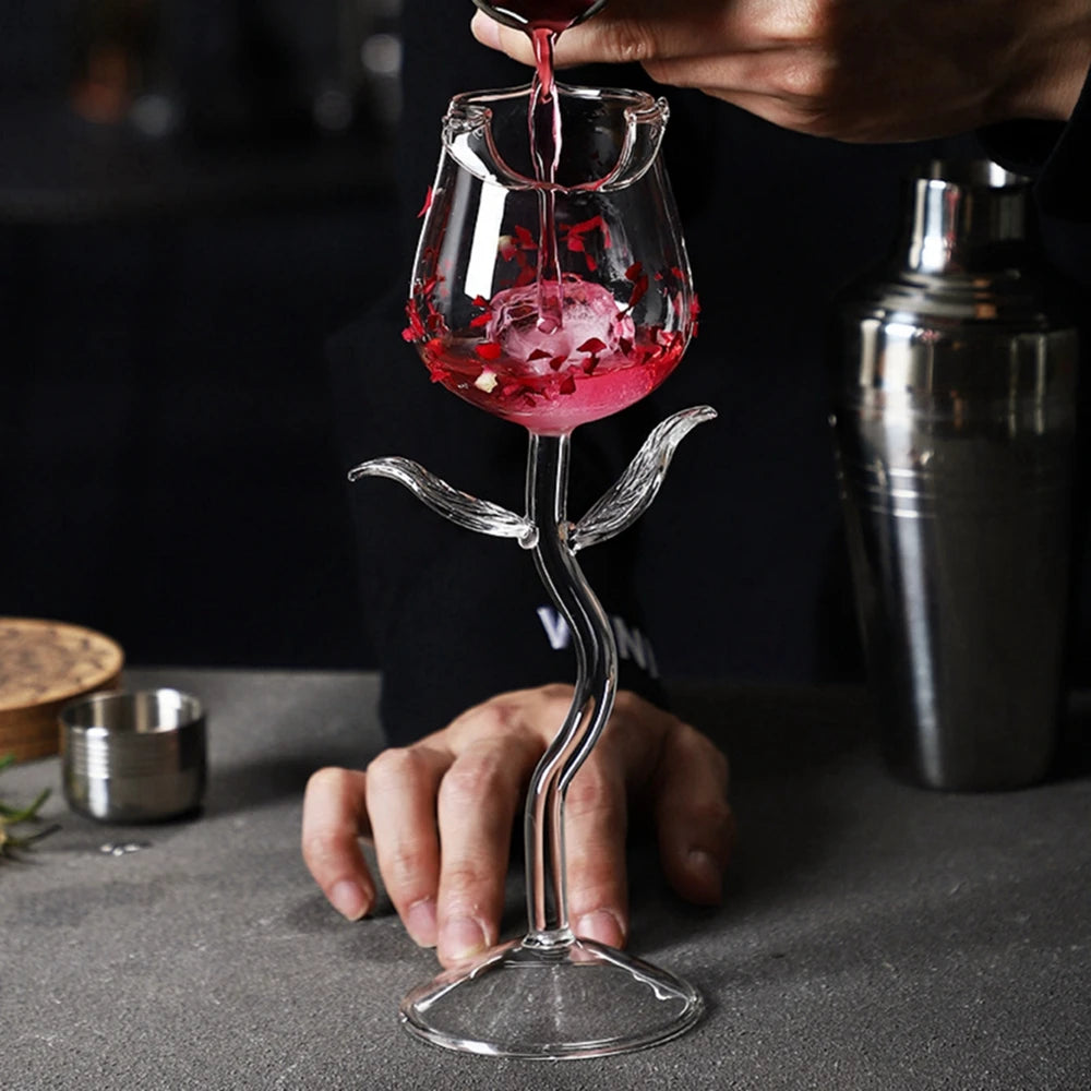 Rose Shaped Wine Glass – Elegant 180ml Goblet for Romantic Gifts