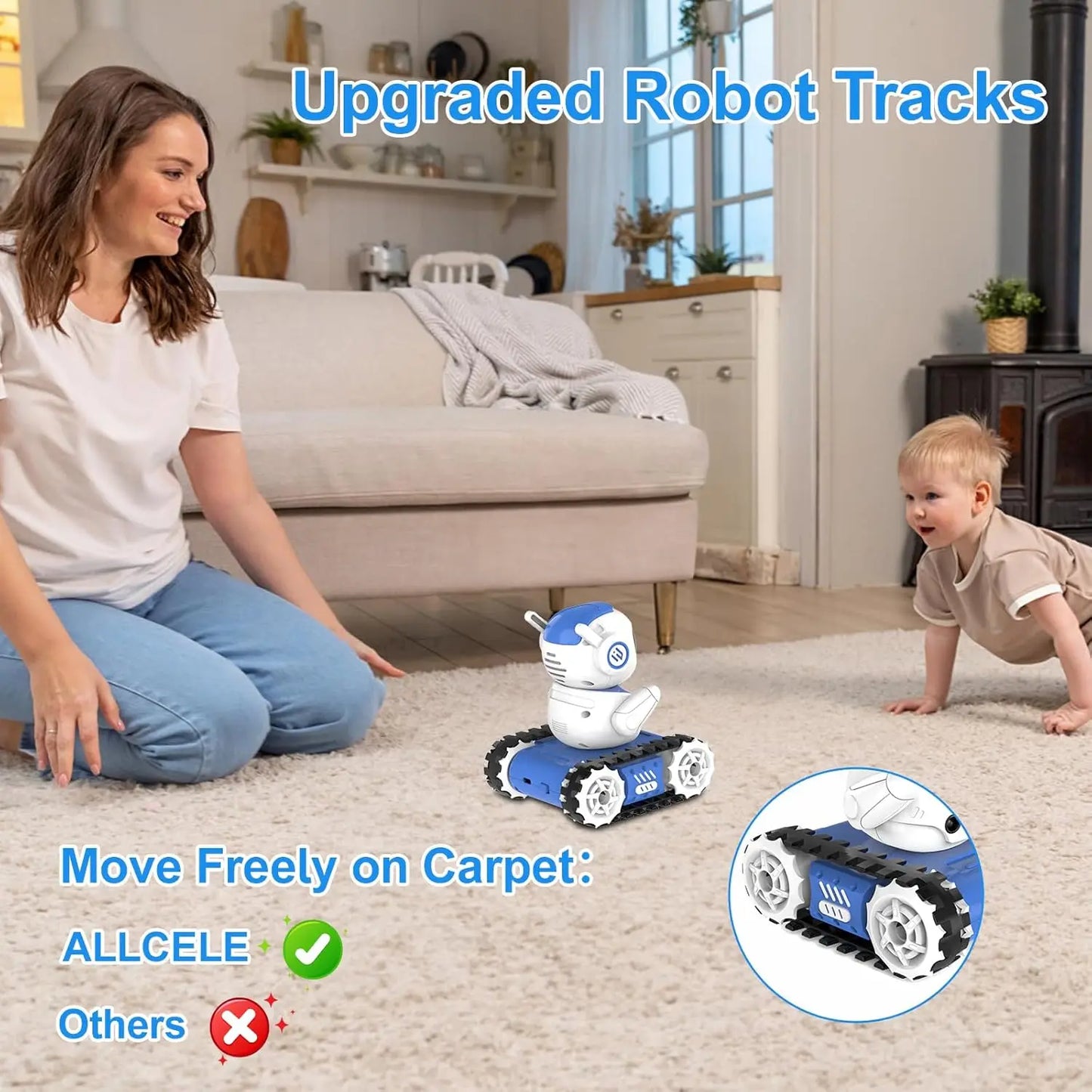 ALLCELE Robot Toy - LED RC Robot with Walkie Talkie, Music, Demo, and LED Function - Perfect Gift for Boys & Girls