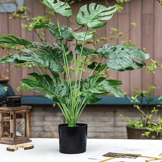 Artificial Monstera Green Plants – Thoughtful Gift for Home & Holiday Decorations